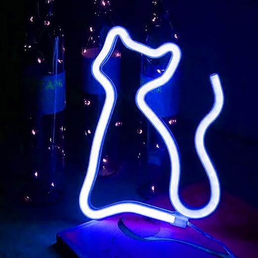 猫霓虹灯标志灯,pc led 霓虹灯,墙壁电池或 usb 操作装饰夜灯,适用于